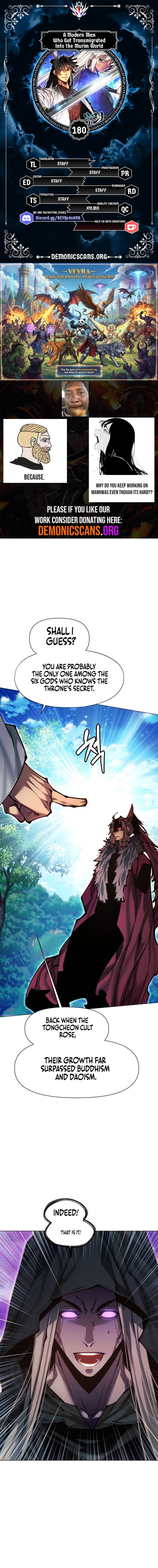 A Modern Man Who Got Transmigrated Into the Murim World - Chapter 180 Page 1